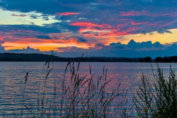 Sunset over Chautauqua Lake in New York